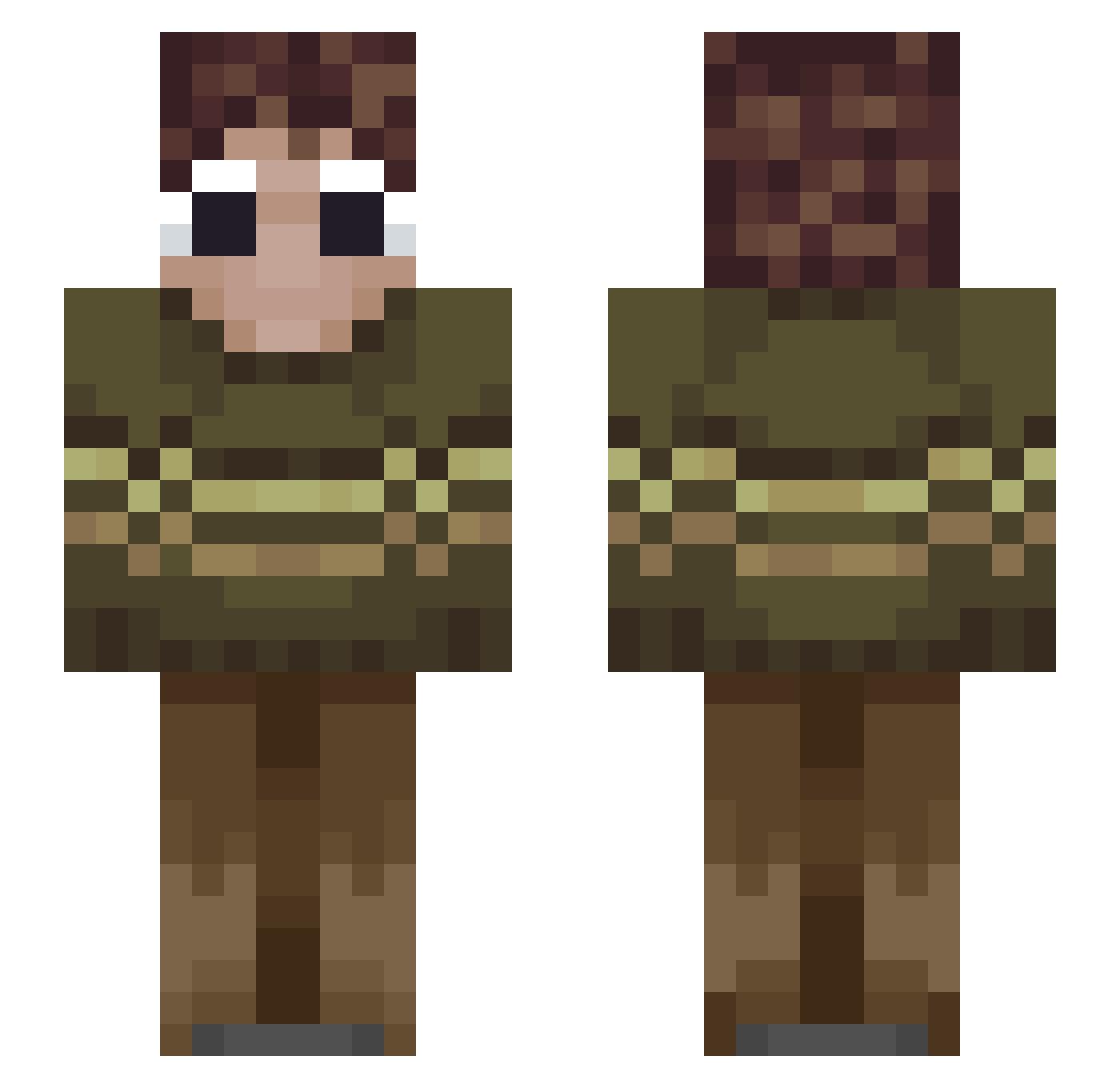 Pooppl123 Minecraft skin, front and back view