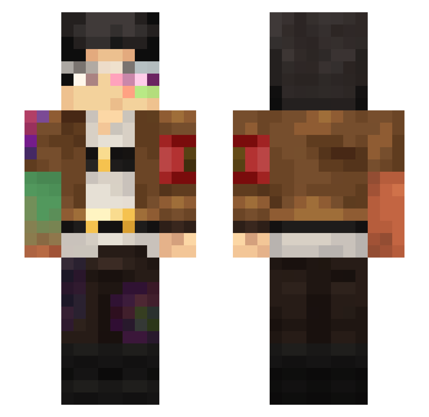 0ladushek Minecraft skin, front and back view