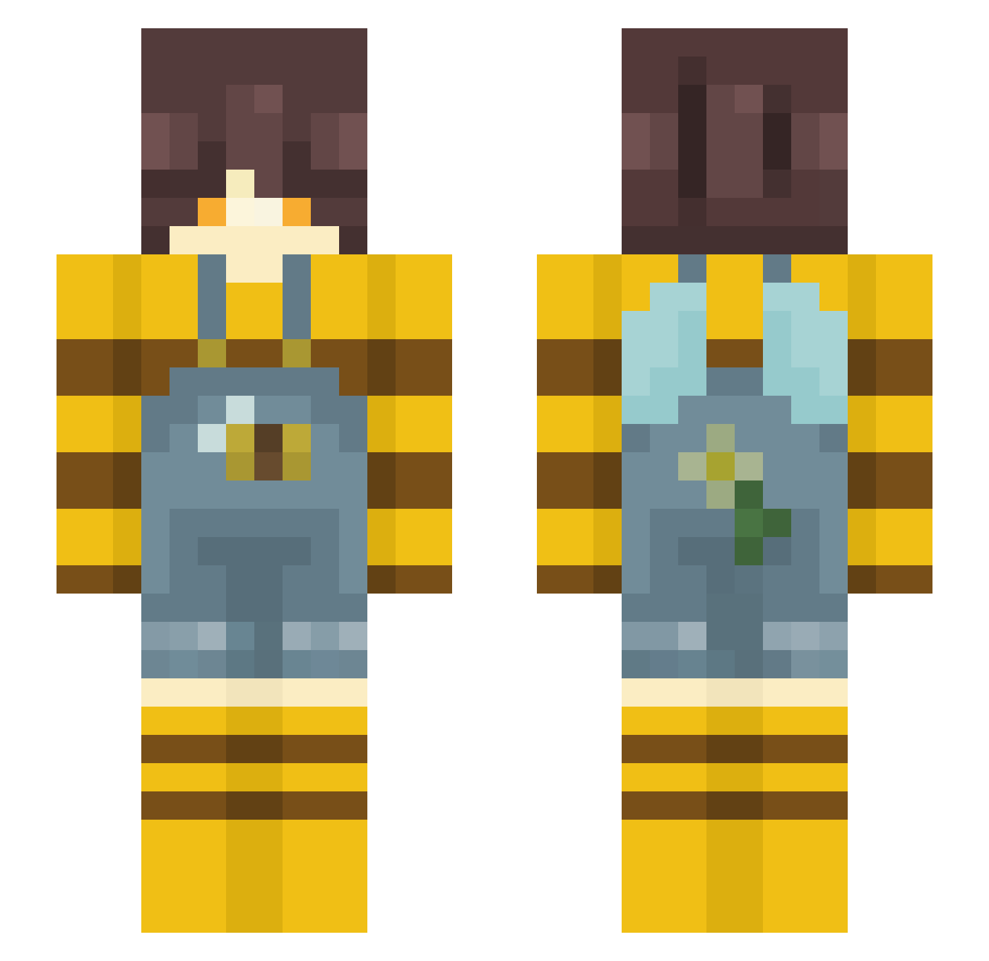 hellholesys Minecraft skin, front and back view