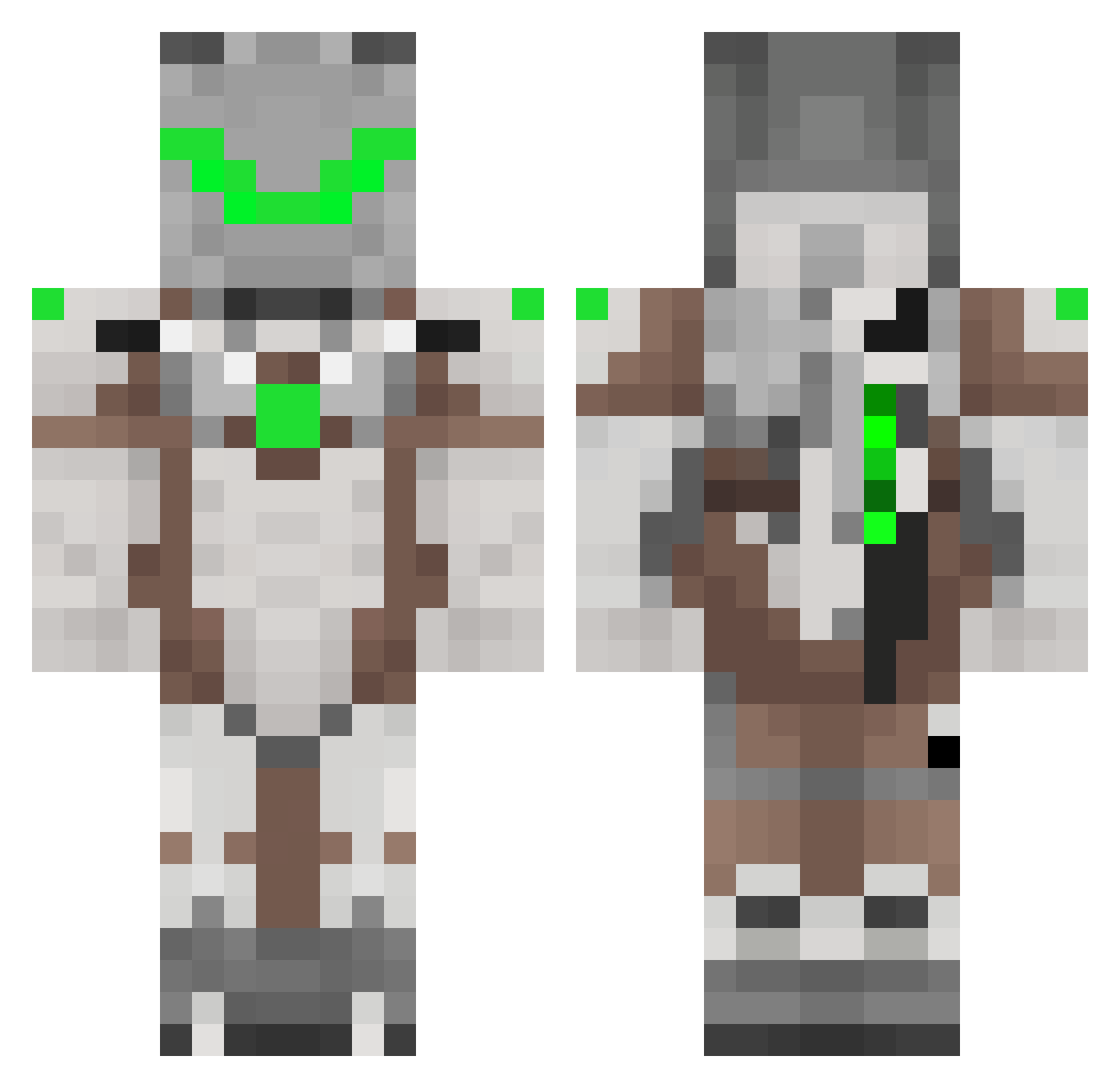 Khris Minecraft skin, front and back view