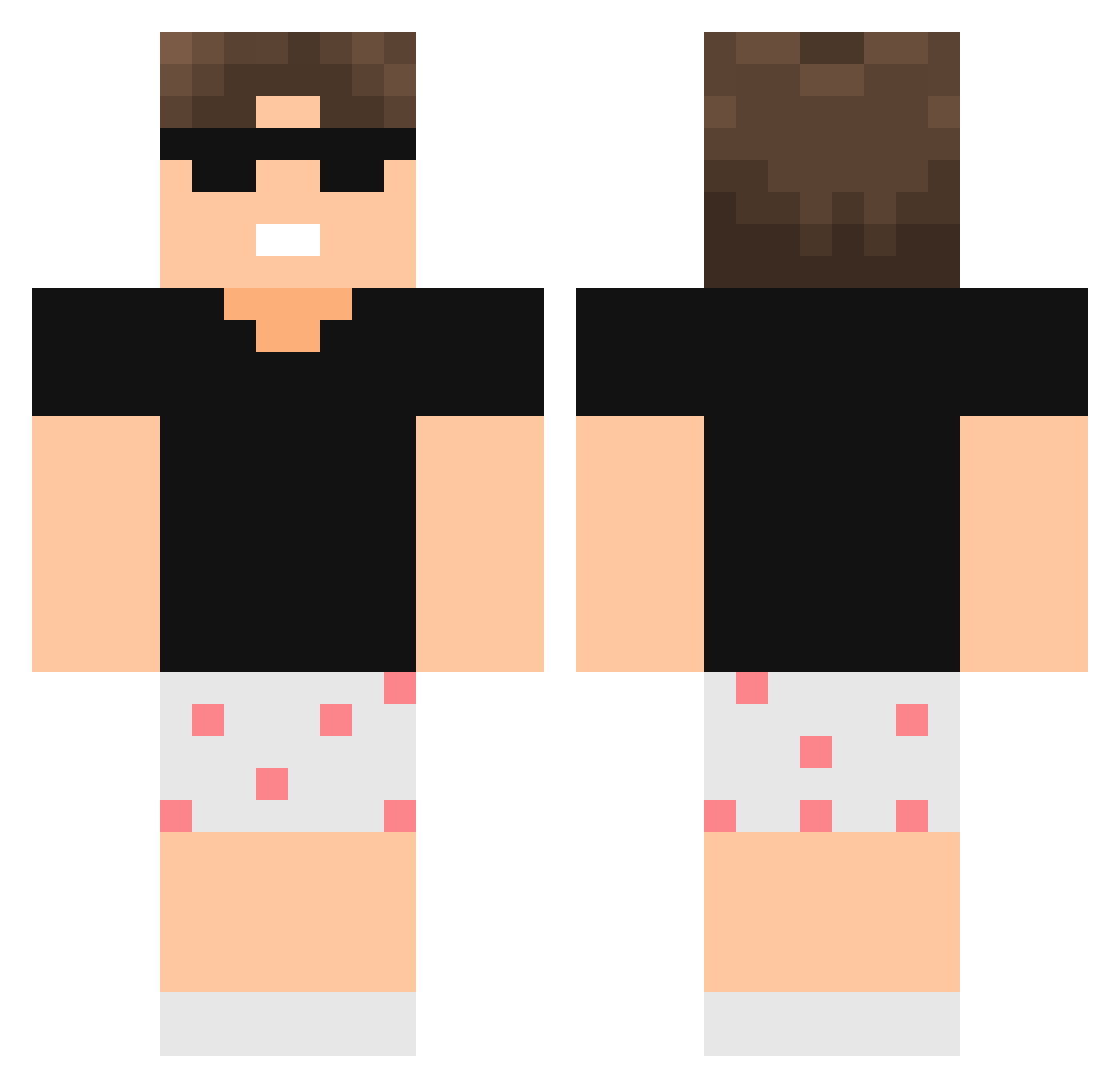yyeika Minecraft skin, front and back view