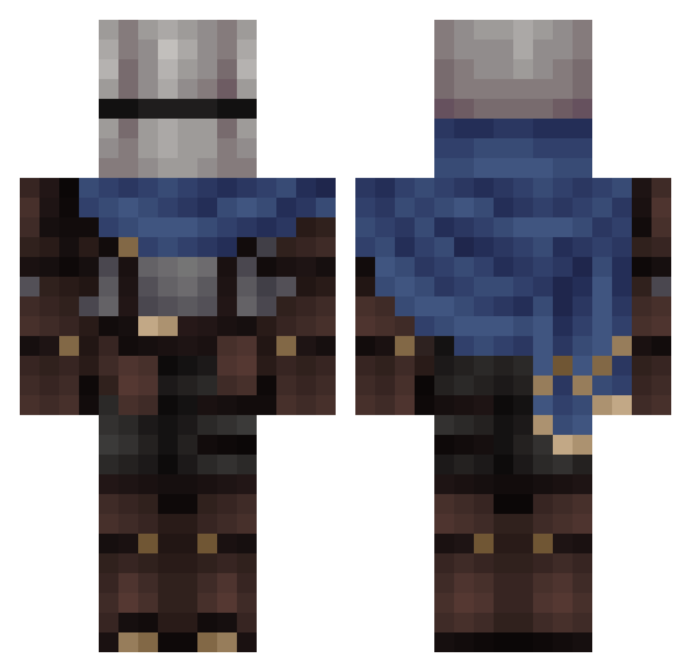 KiraKuru Minecraft skin, front and back view