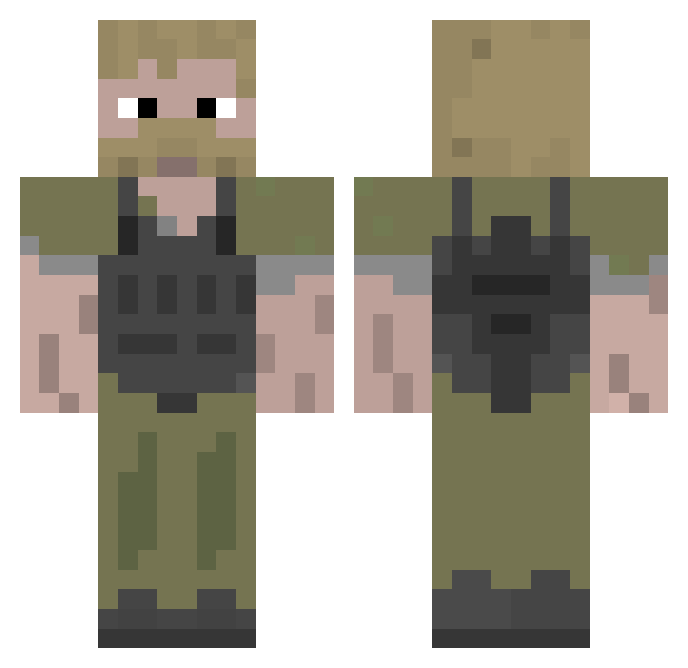 Kapushkkaa Minecraft skin, front and back view