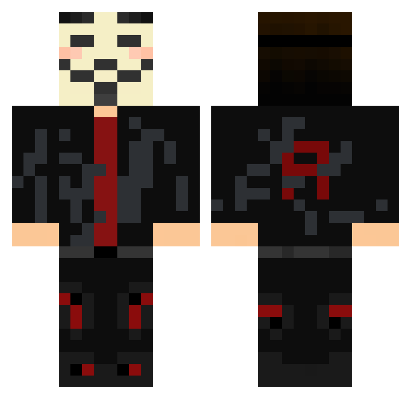neverwong Minecraft skin, front and back view
