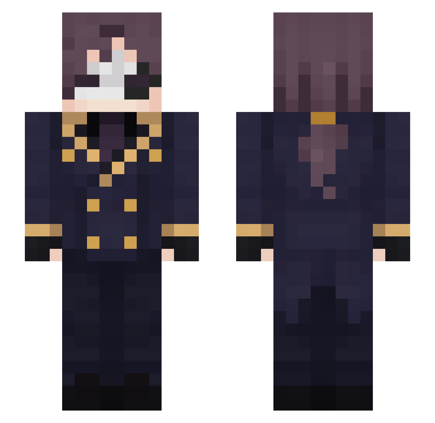 H5PDJ Minecraft skin, front and back view