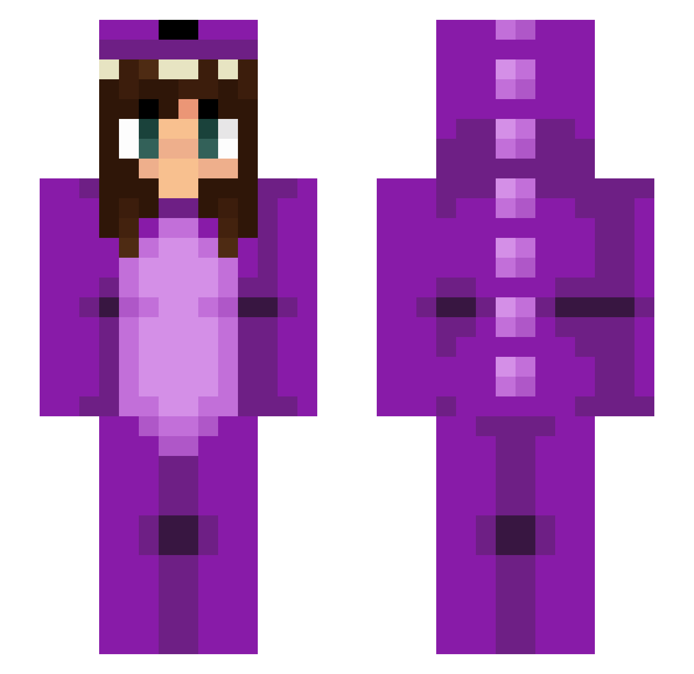 xX__Ava__Xx Minecraft skin, front and back view