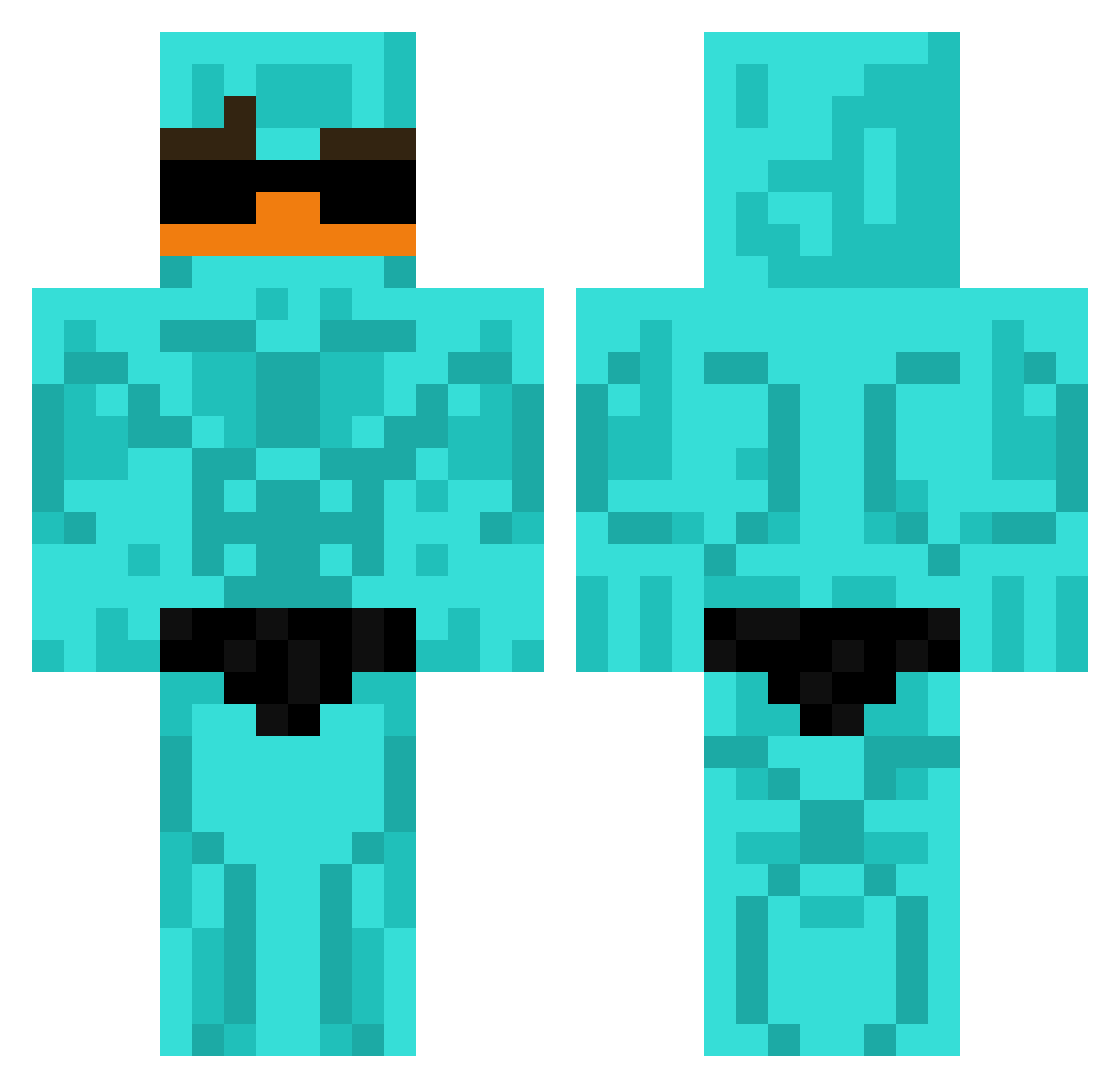 Secreto Minecraft skin, front and back view
