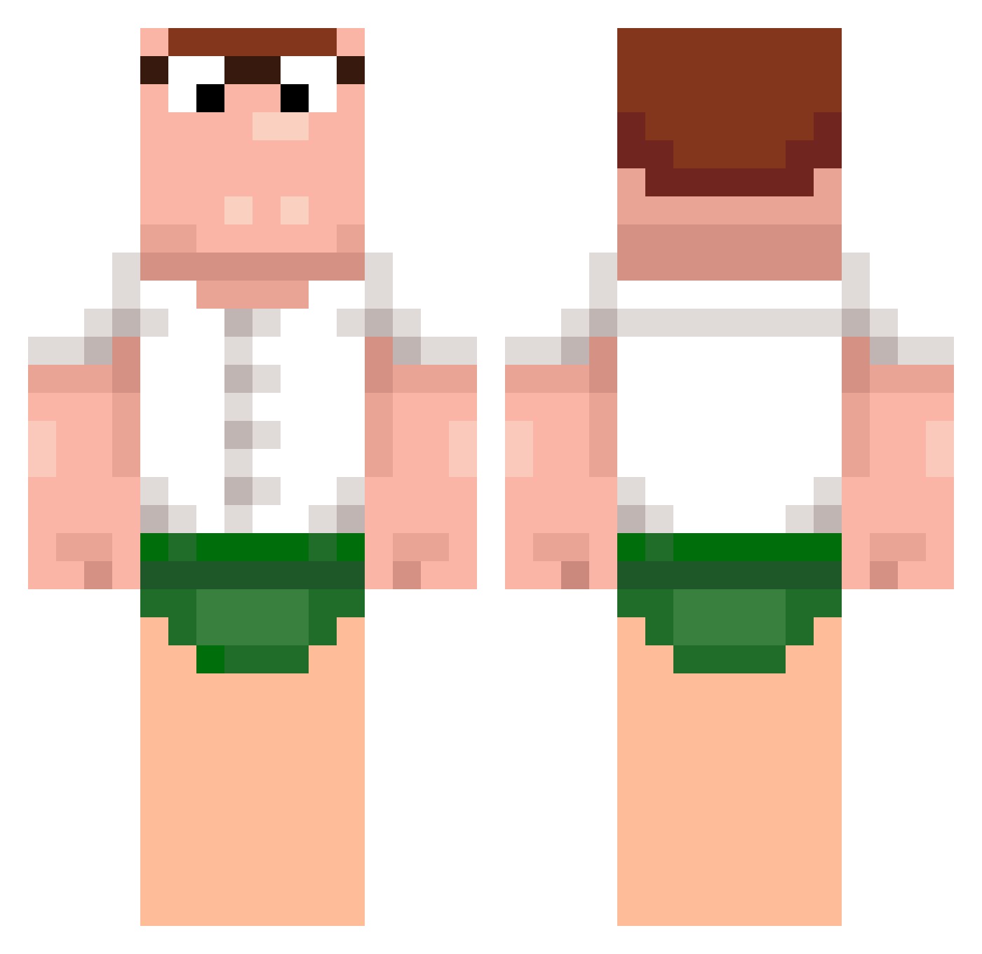nirgendwas Minecraft skin, front and back view