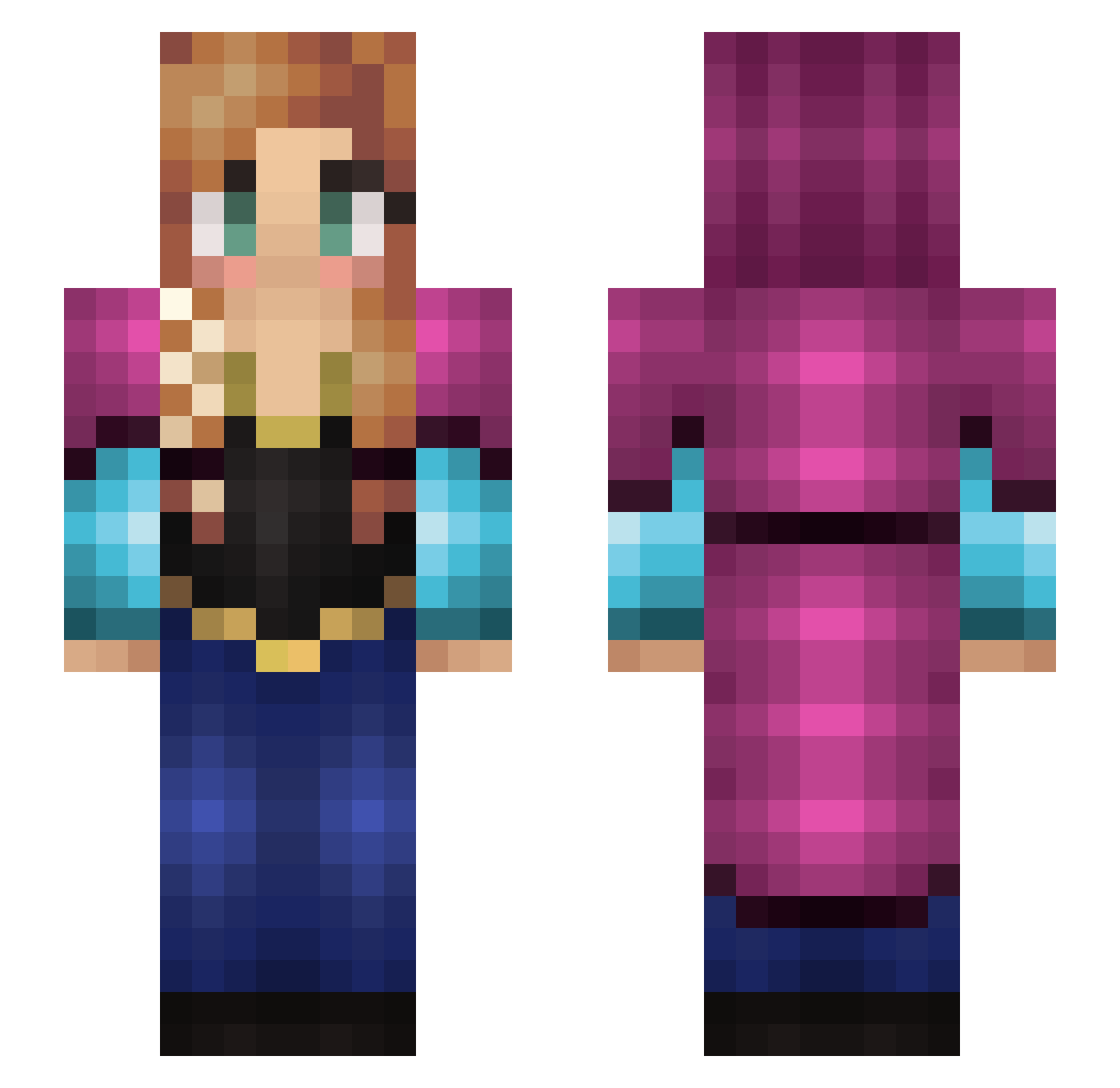 mcglazzed Minecraft skin, front and back view