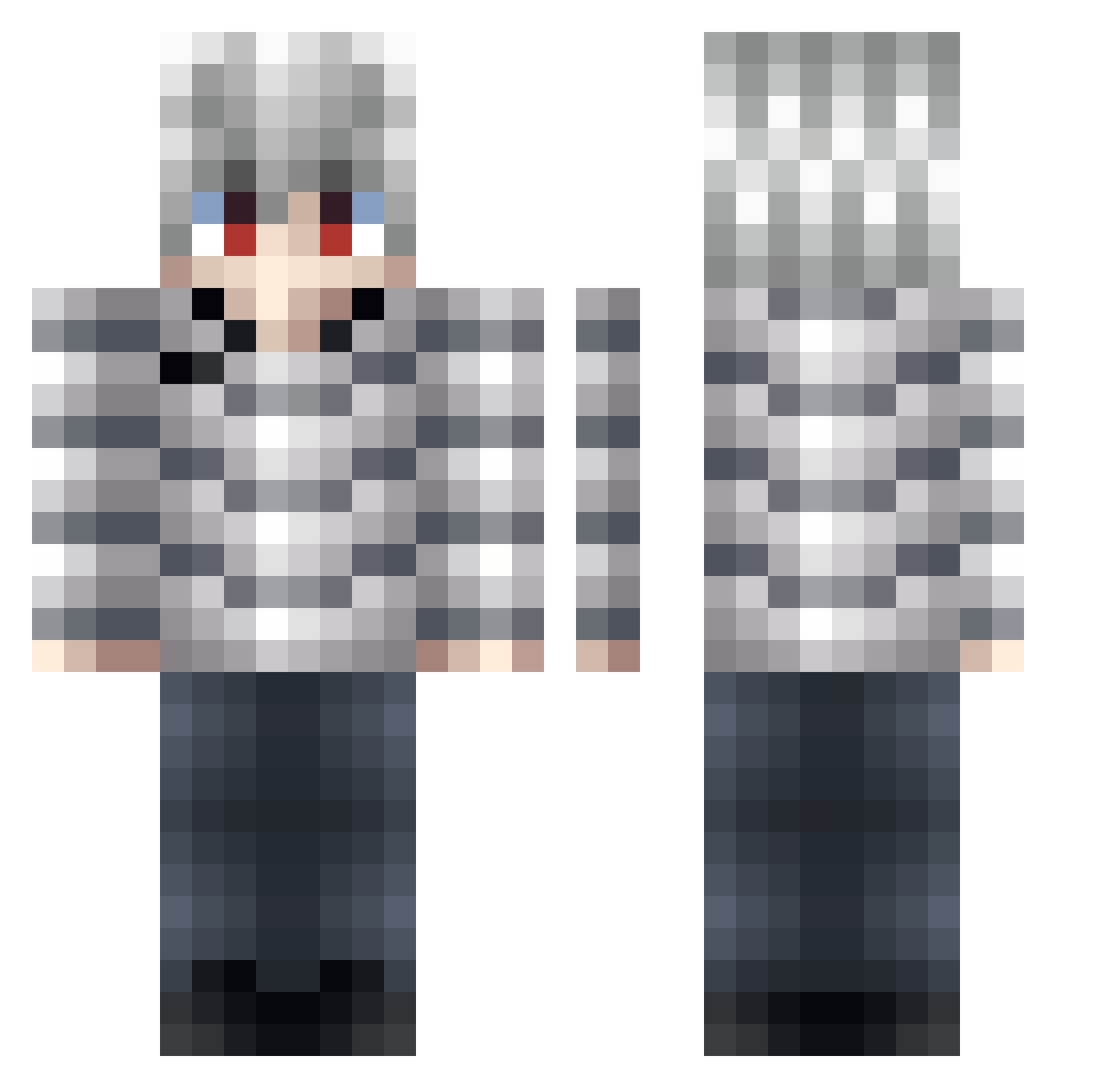 Shivetya Minecraft skin, front and back view