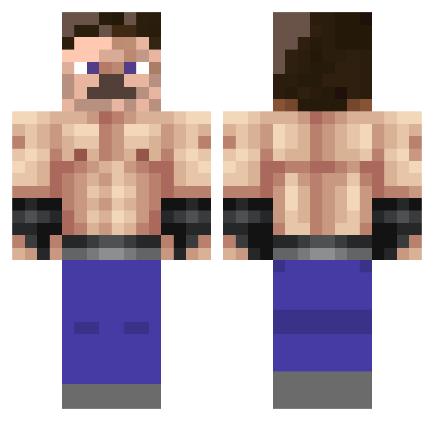 Chanibow Minecraft skin, front and back view