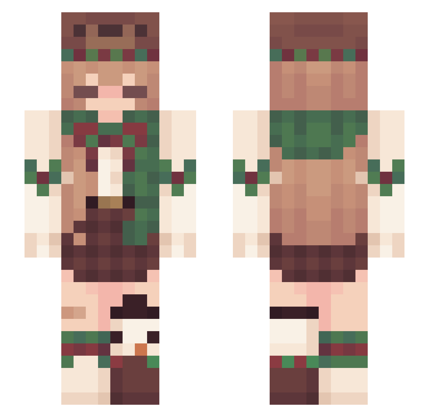 majxcha Minecraft skin, front and back view