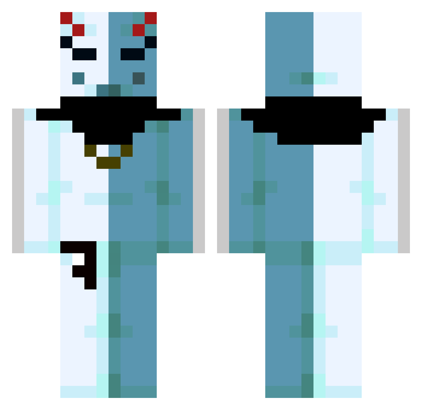 Frital Minecraft skin, front and back view
