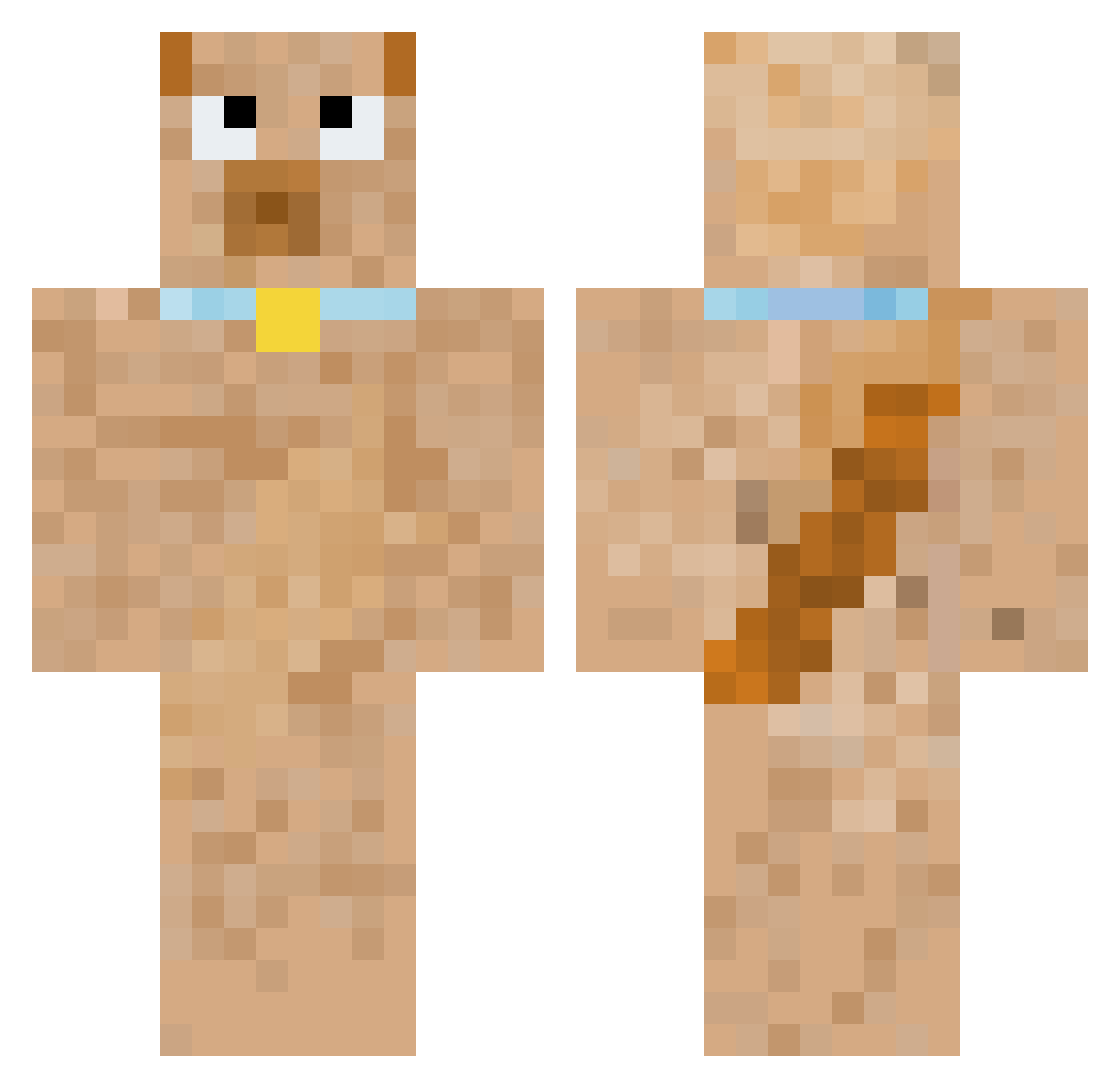MrX44baller Minecraft skin, front and back view