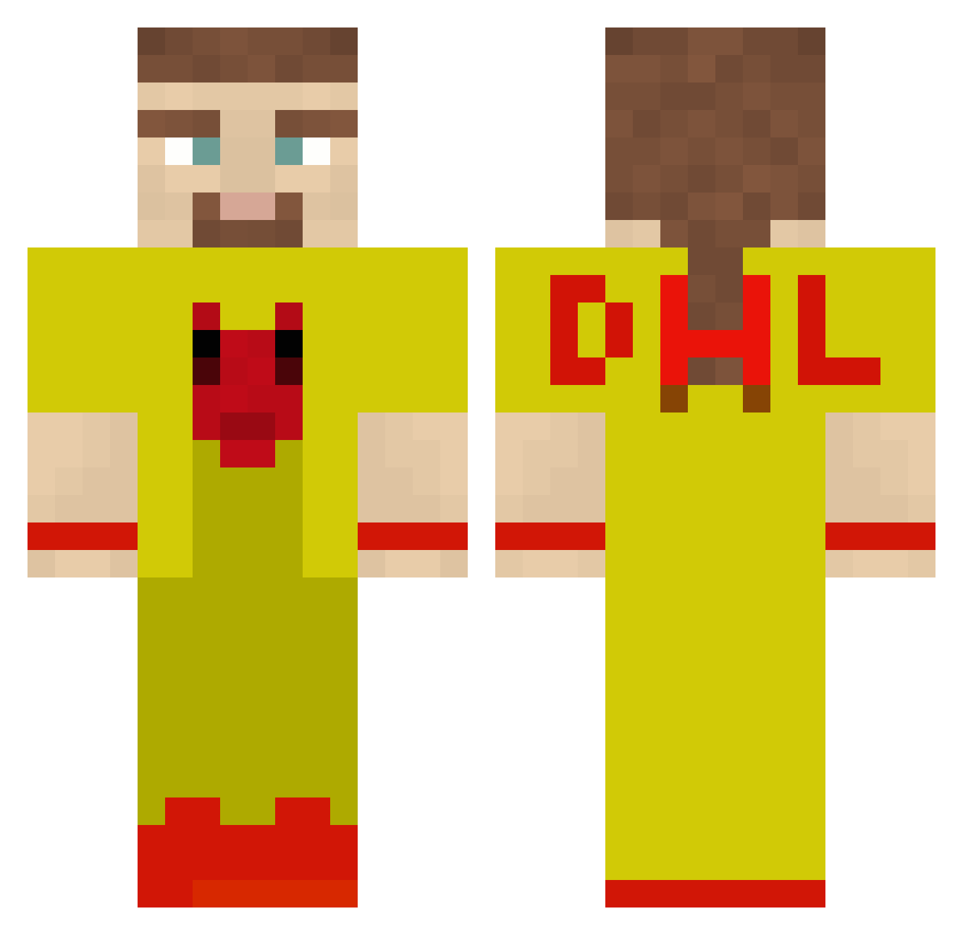 ReinerSchinkler Minecraft skin, front and back view