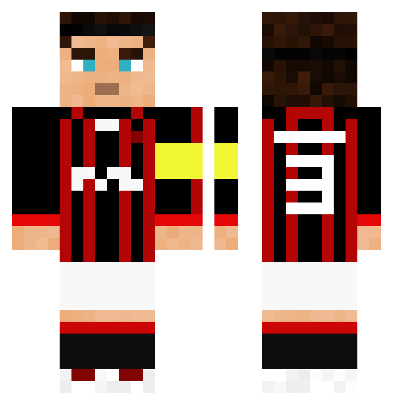 BigBallerMindset Minecraft skin, front and back view