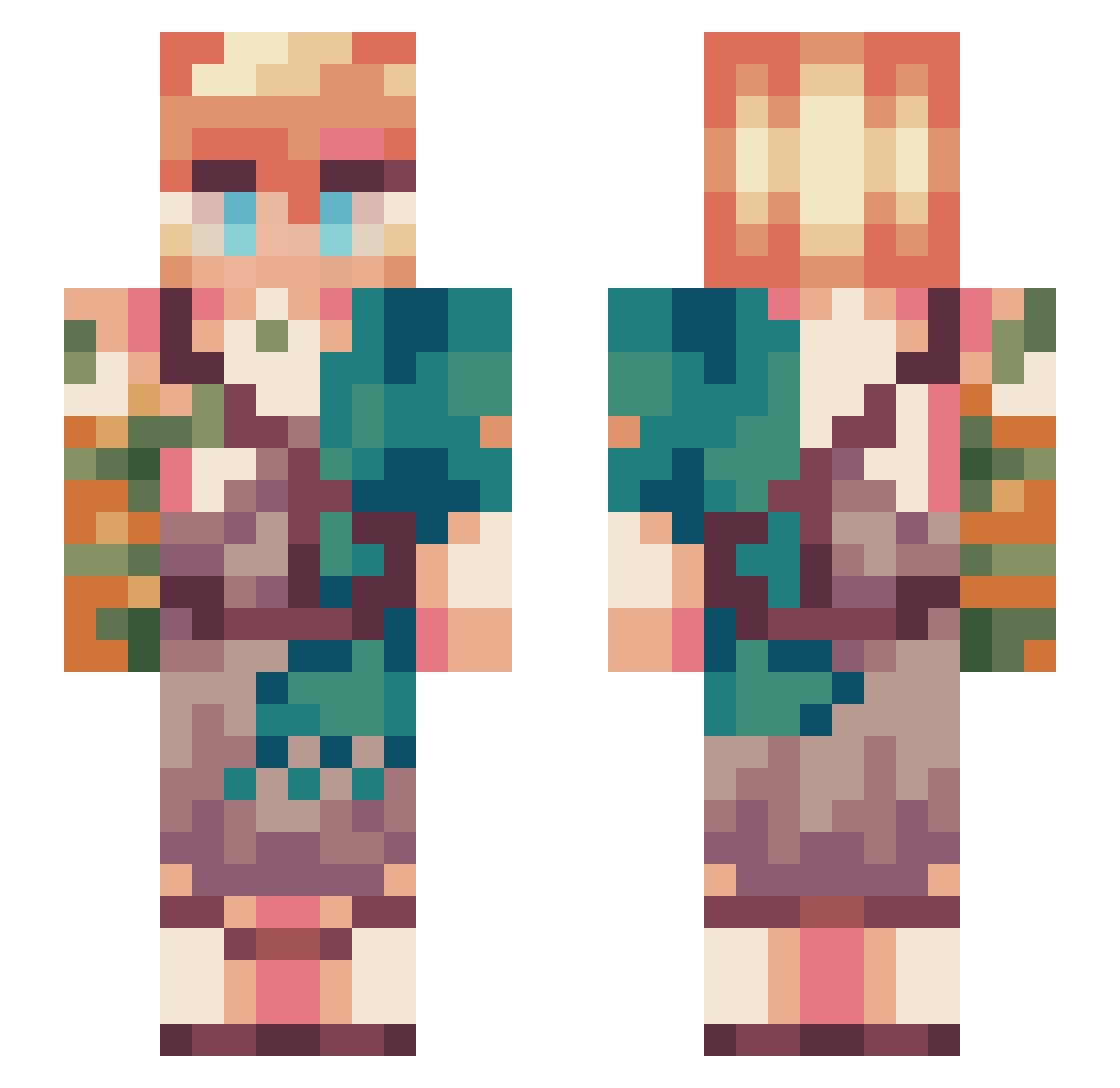 FelCider Minecraft skin, front and back view