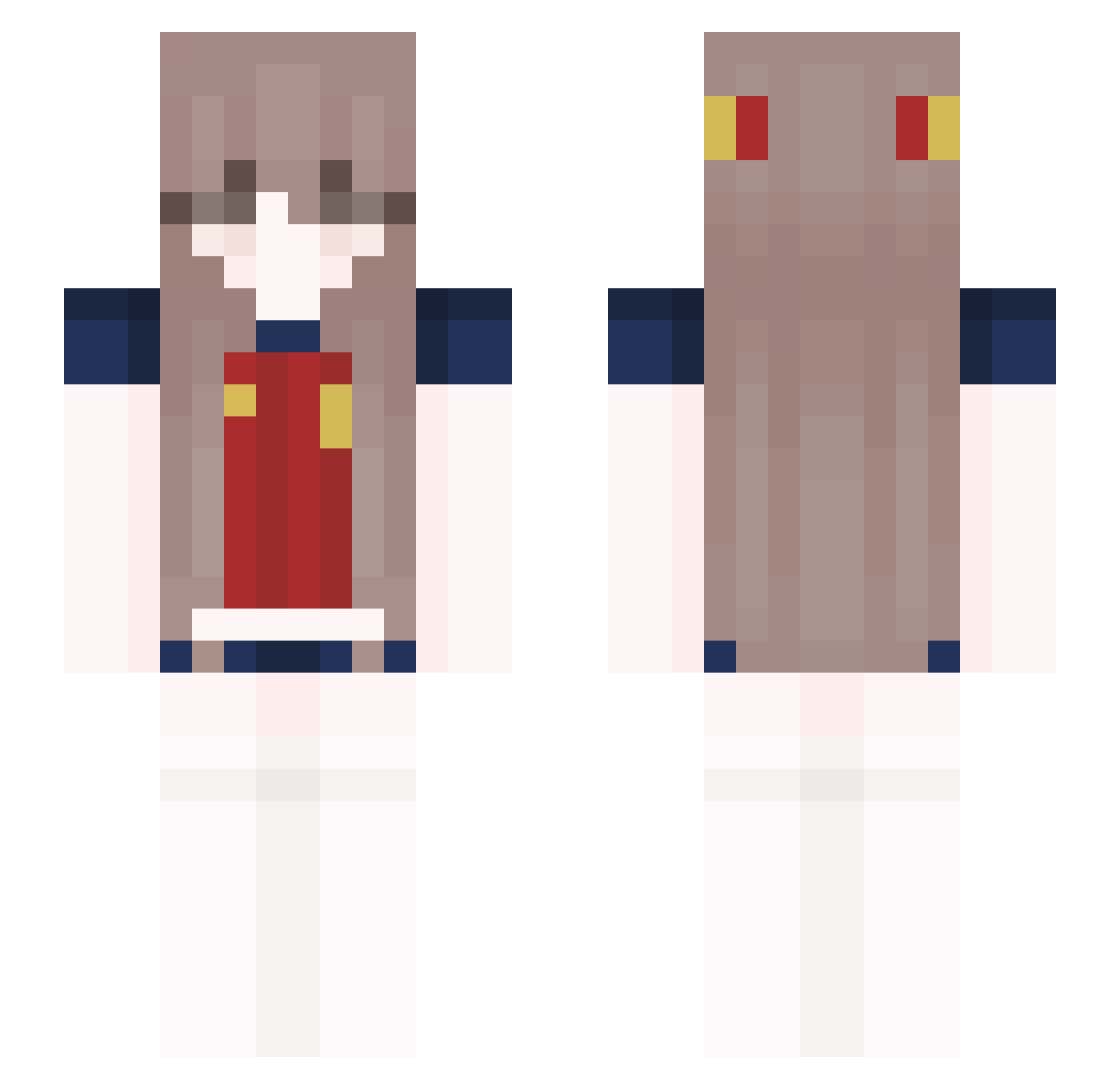 Leylinnn Minecraft skin, front and back view