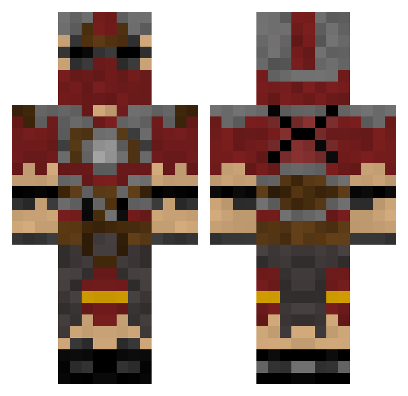 Gourds Minecraft skin, front and back view
