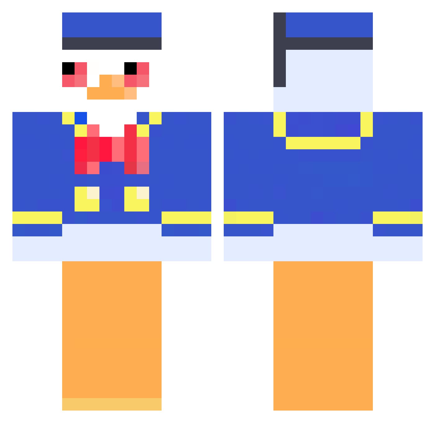 Aptec Minecraft skin, front and back view