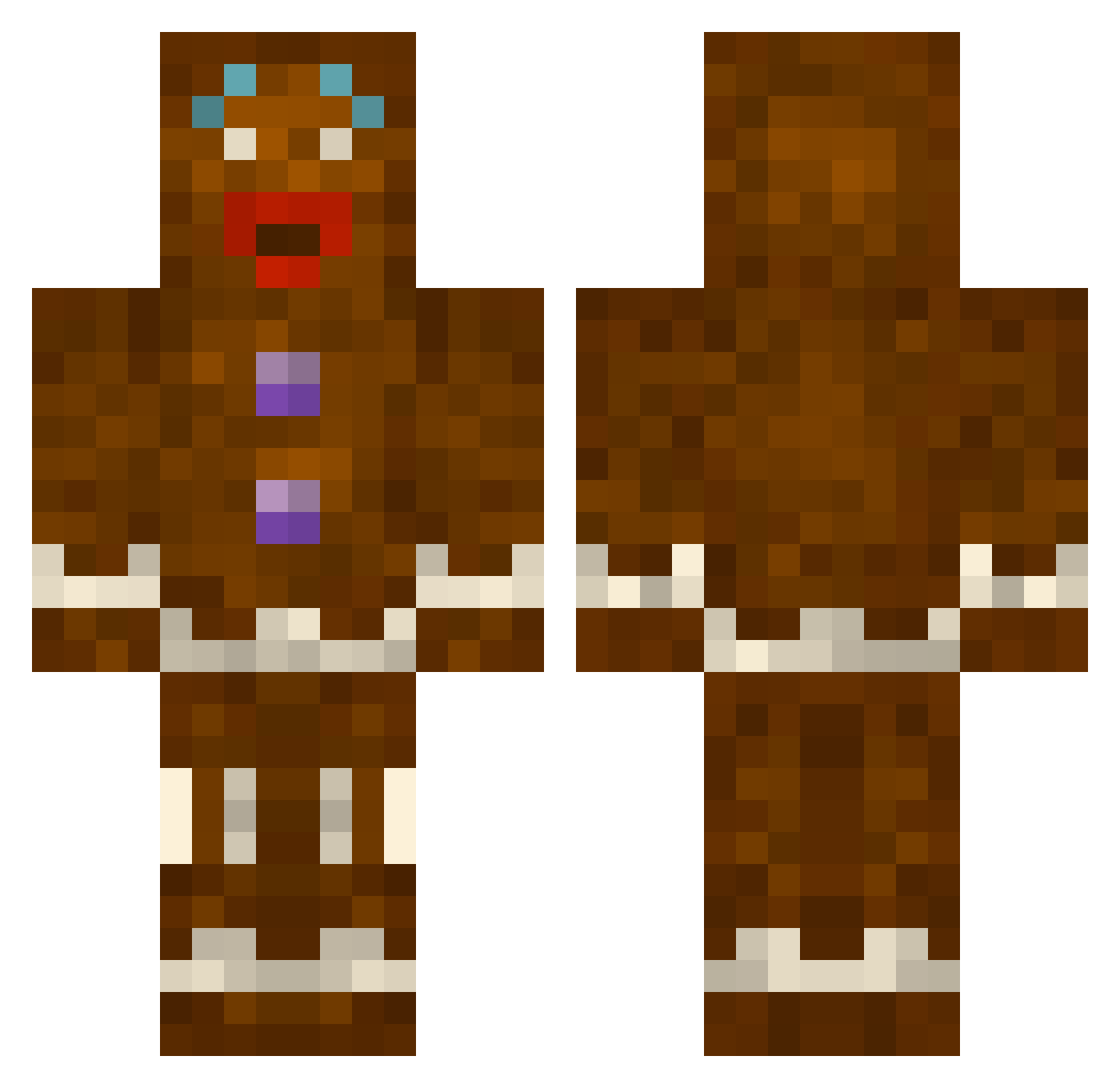 CiastkoIsGodd13 Minecraft skin, front and back view