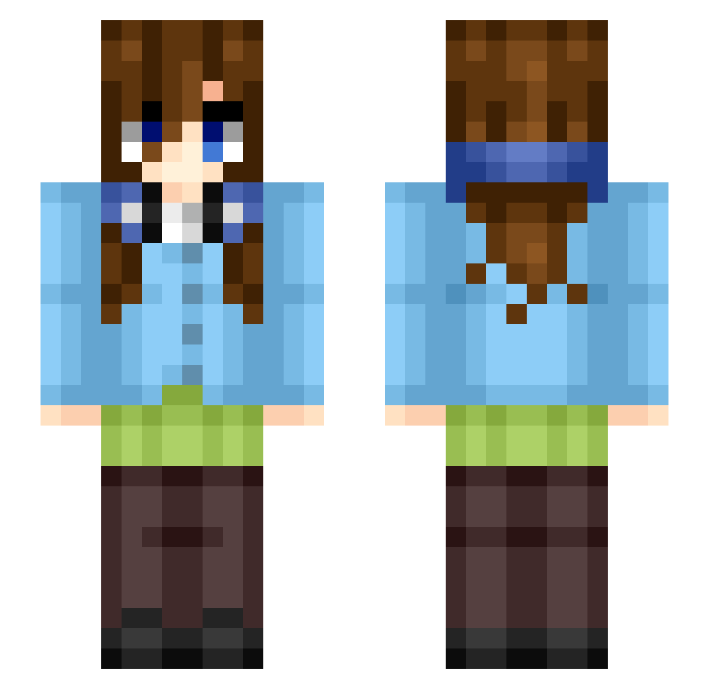 Pyaemia Minecraft skin, front and back view