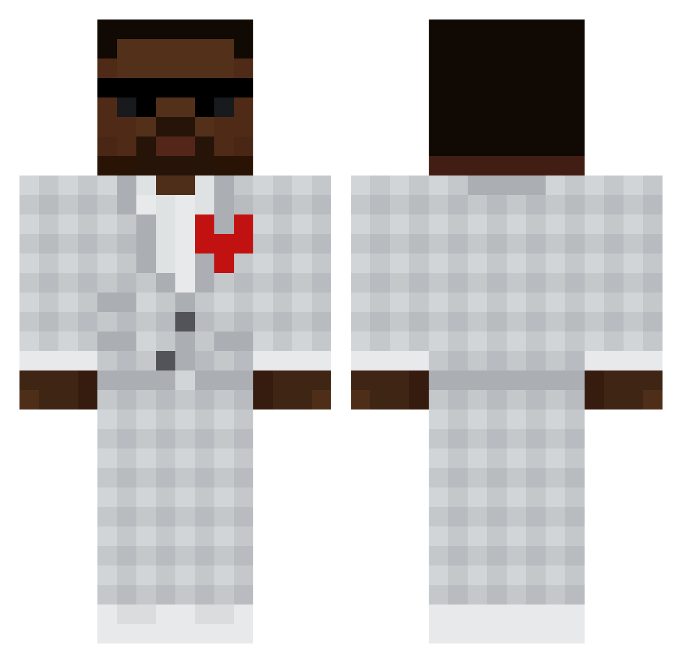 WoodStudent3296 Minecraft skin, front and back view