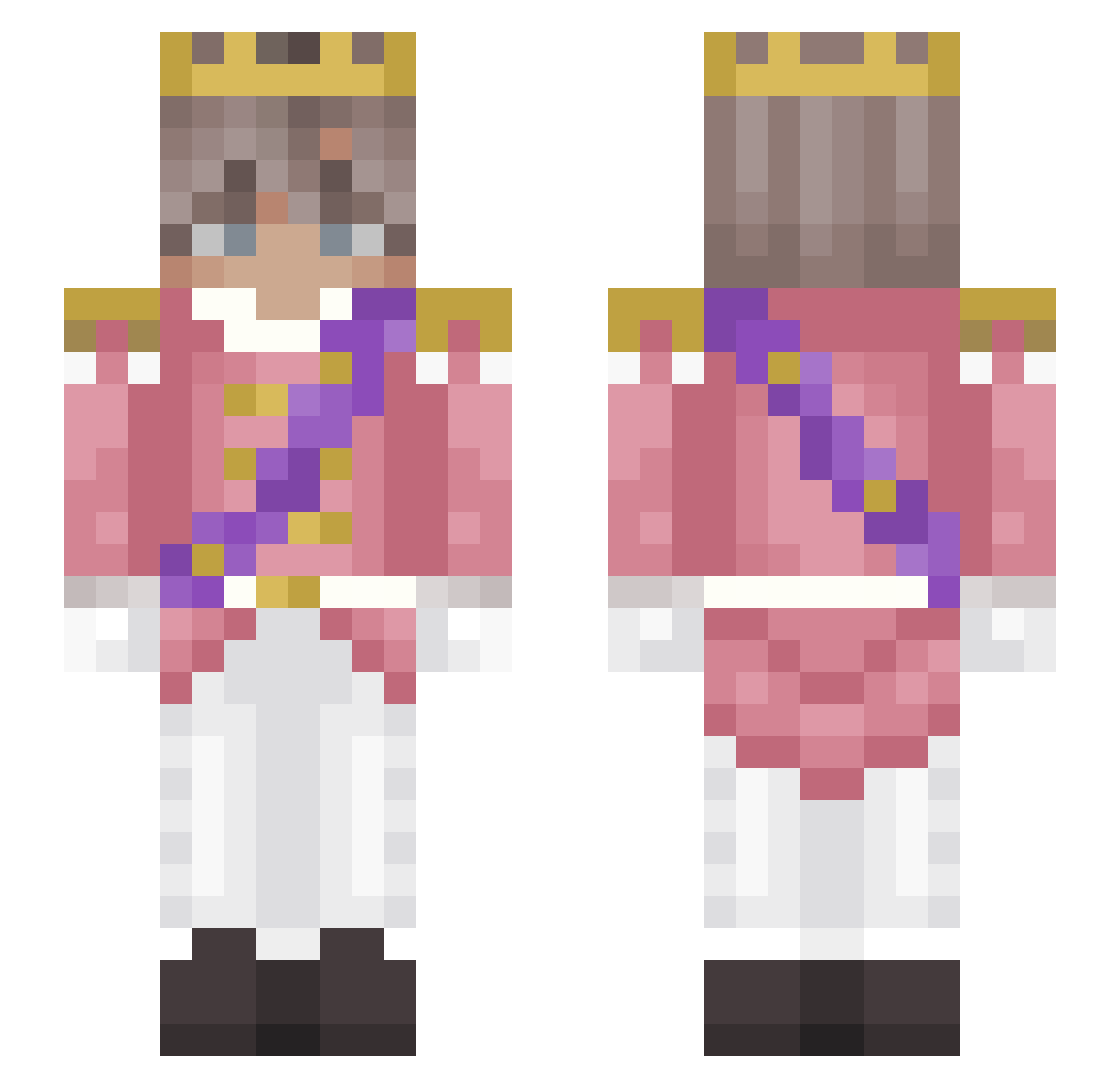 Scarypasta Minecraft skin, front and back view