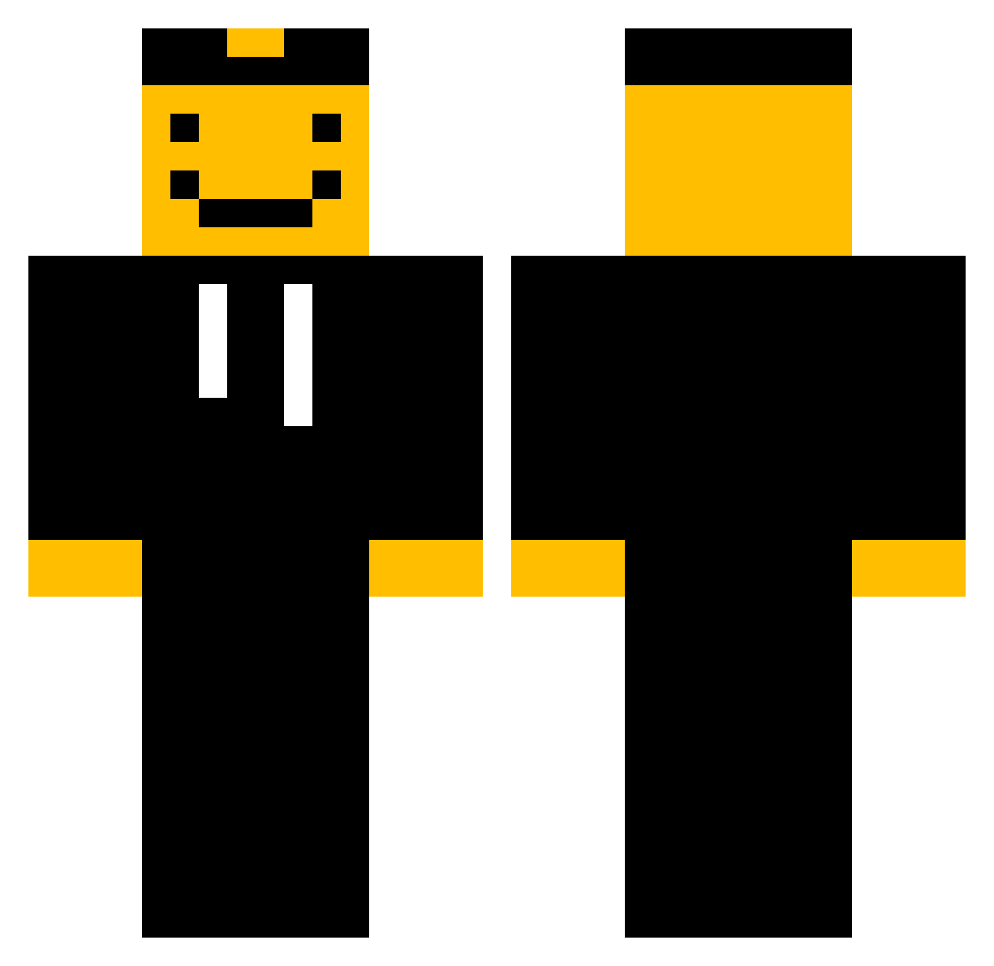Sxbir Minecraft skin, front and back view