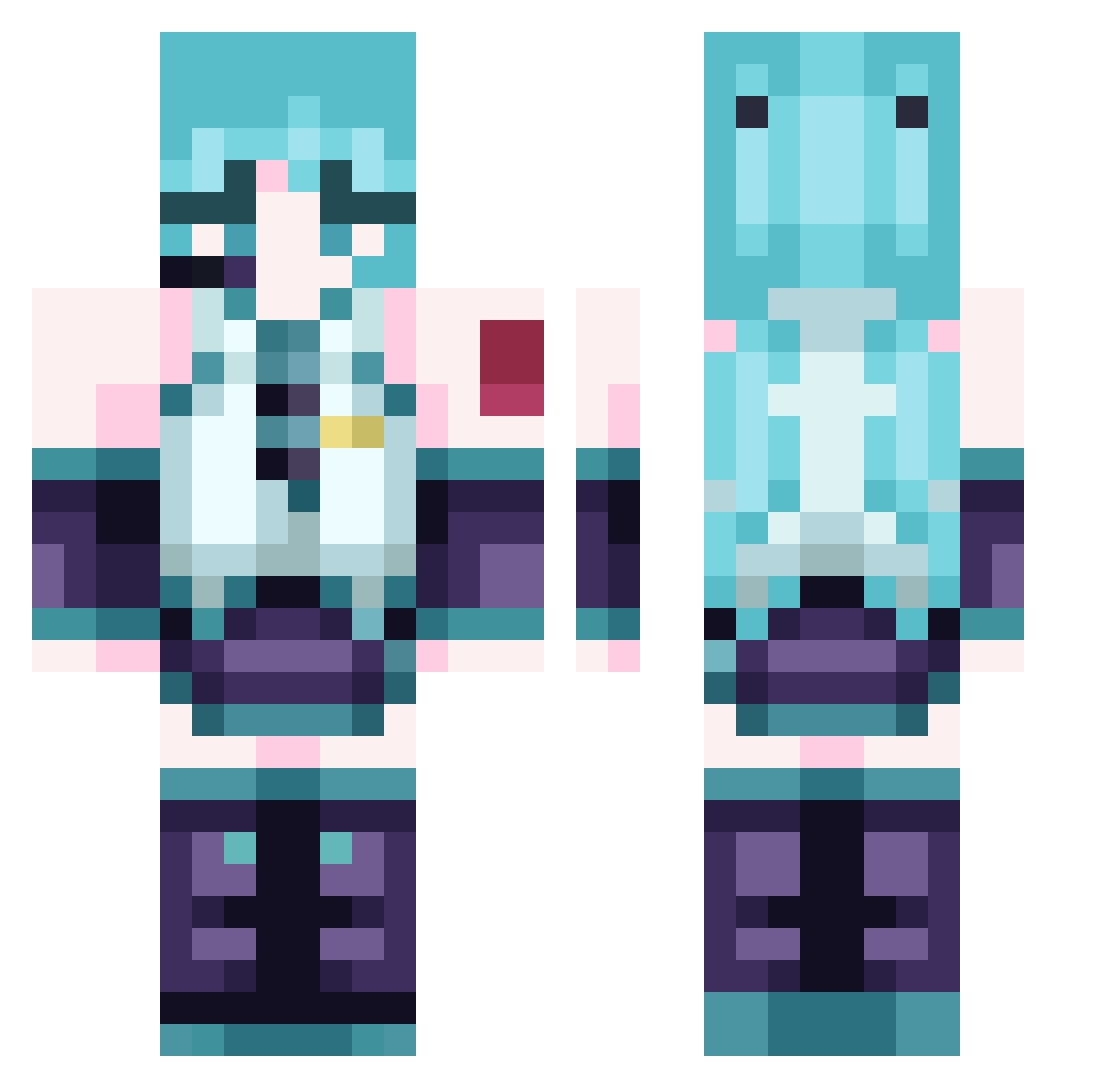 guaxinimfrito Minecraft skin, front and back view