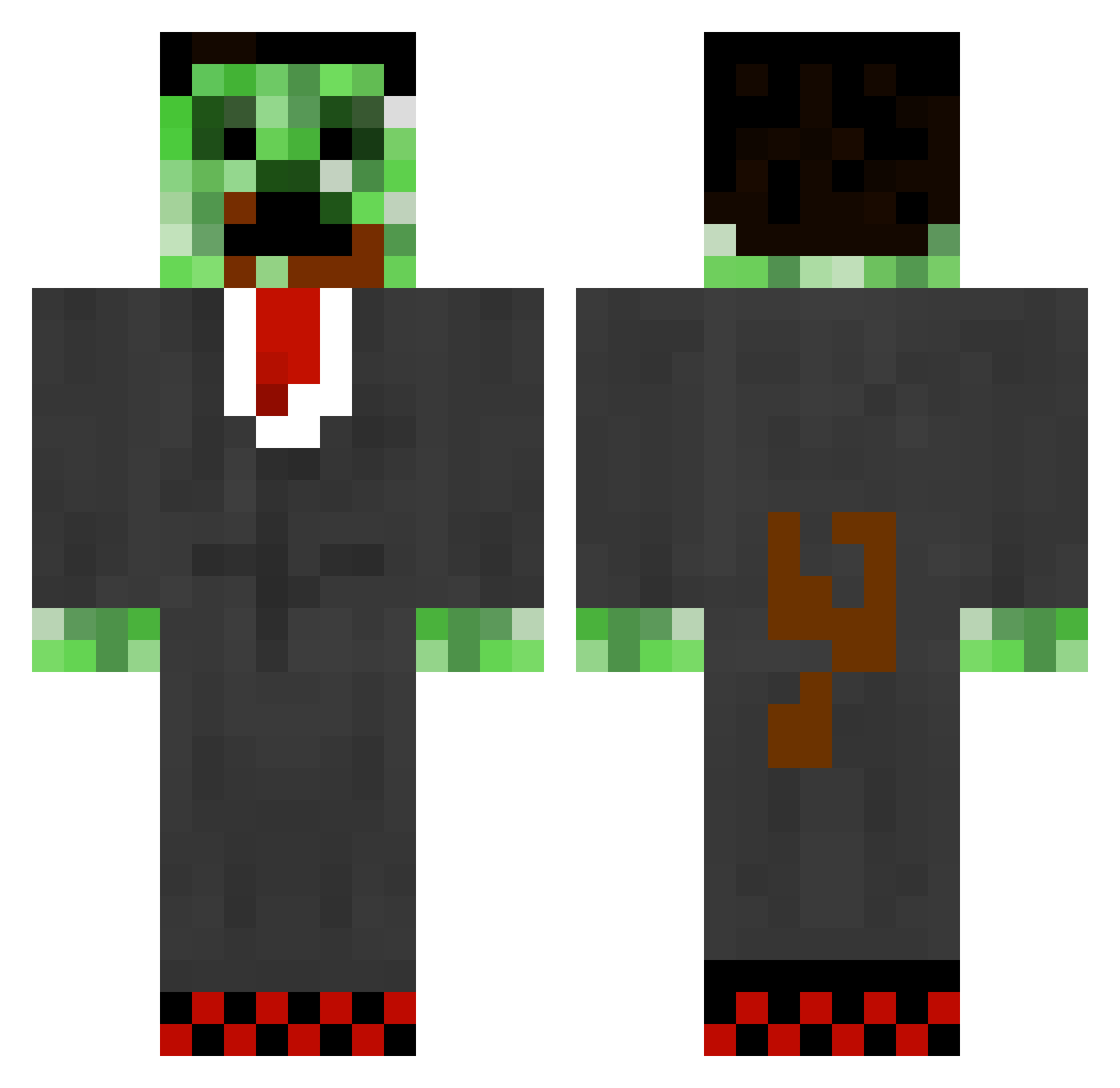 unsummonable Minecraft skin, front and back view