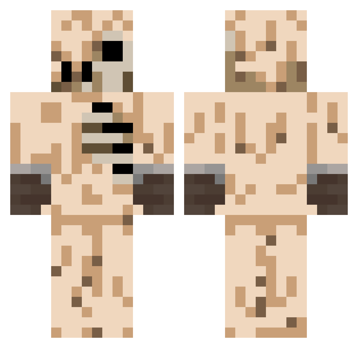 duckshark Minecraft skin, front and back view