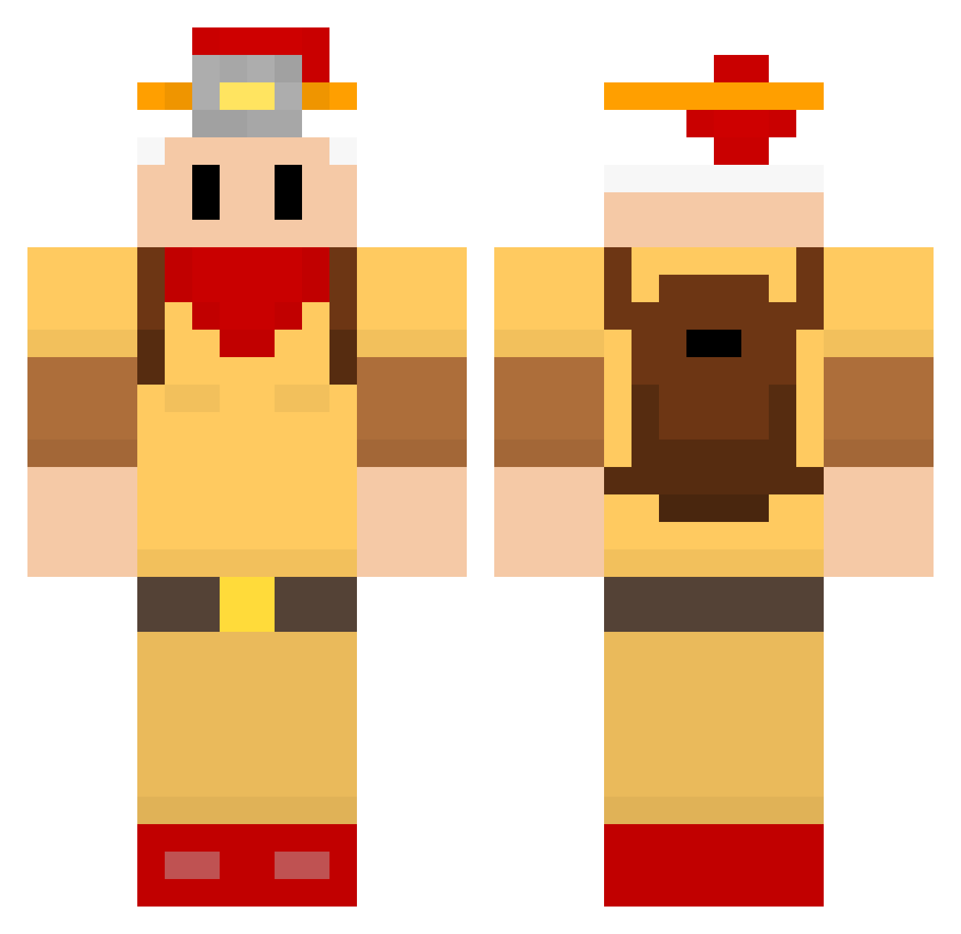 frncs Minecraft skin, front and back view