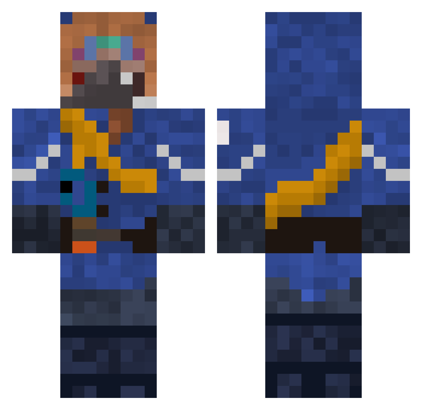 Faxxis Minecraft skin, front and back view