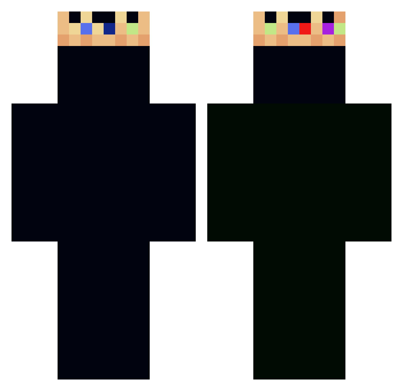 decoid Minecraft skin, front and back view