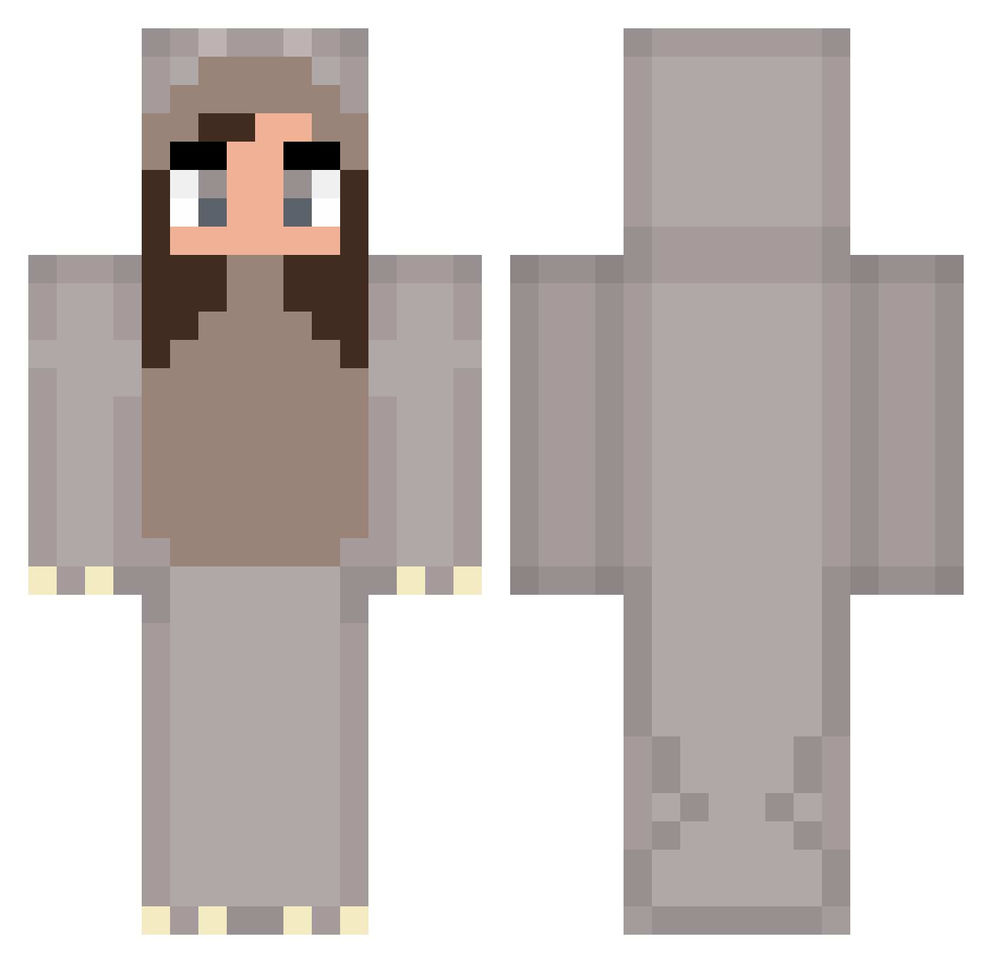 Alicat12234 Minecraft skin, front and back view