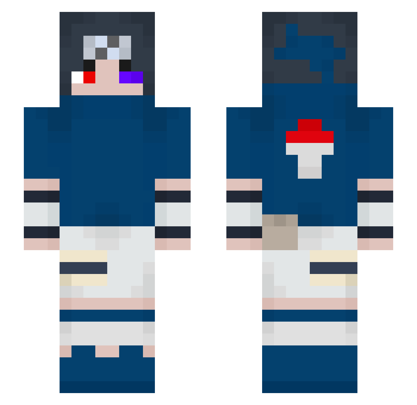 FlickTick Minecraft skin, front and back view