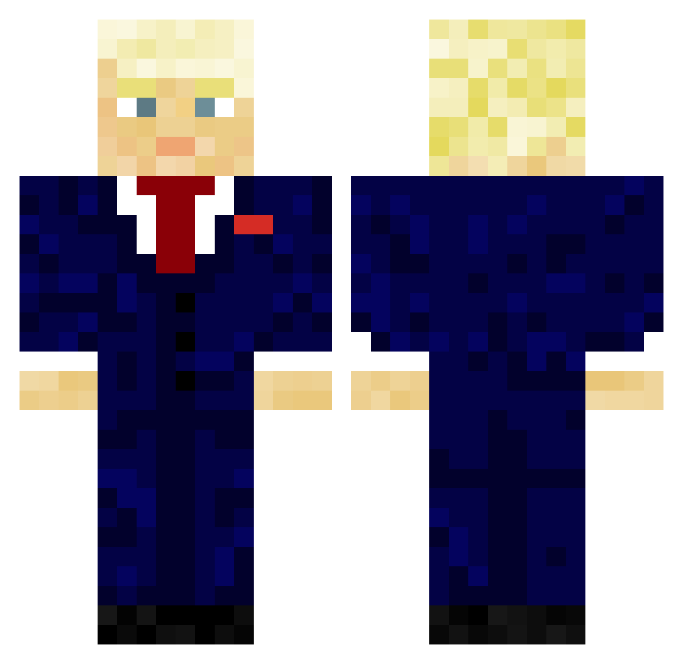 AleckD88 Minecraft skin, front and back view