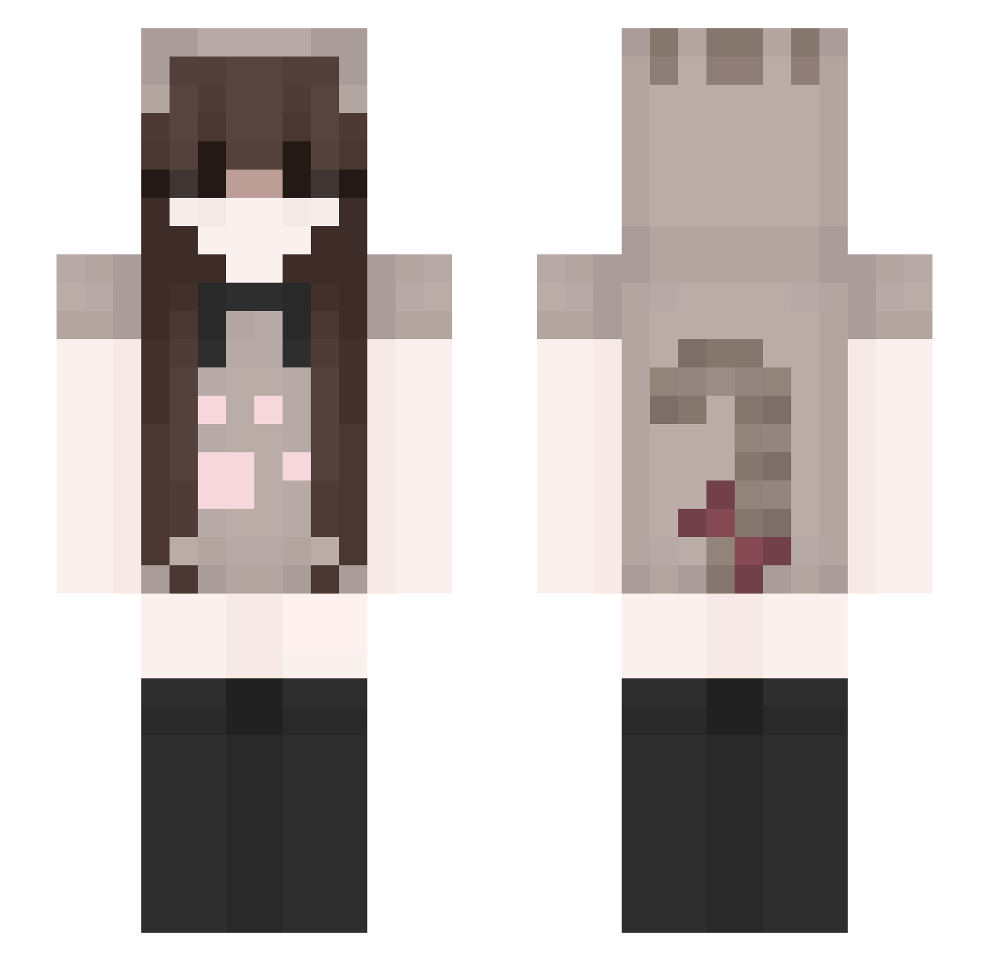 SophiaX21 Minecraft skin, front and back view