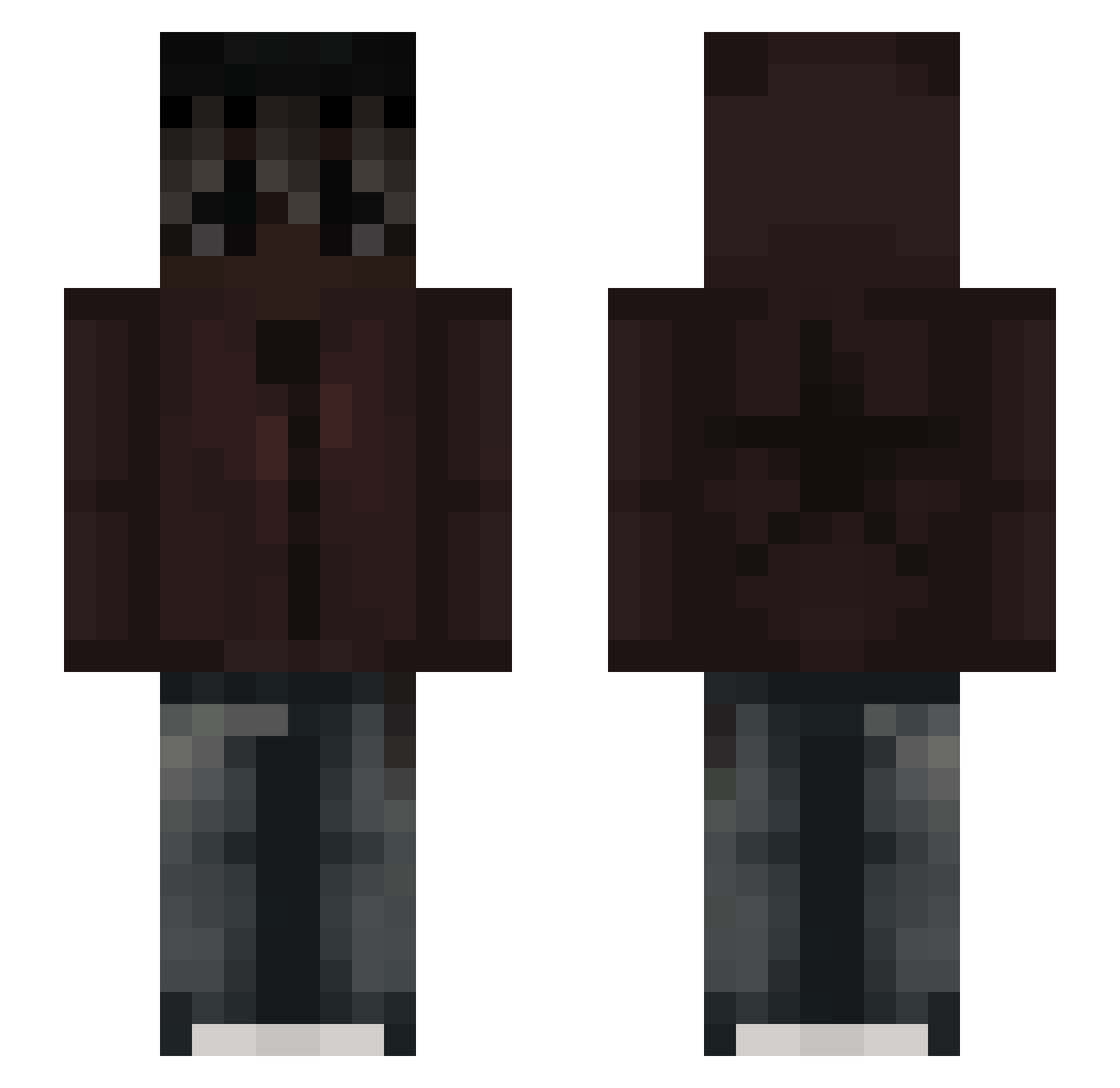 brownfloaty Minecraft skin, front and back view