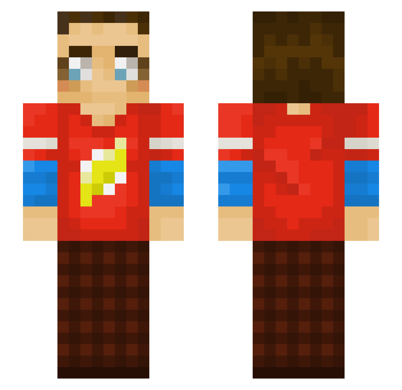 conceptualism Minecraft skin, front and back view