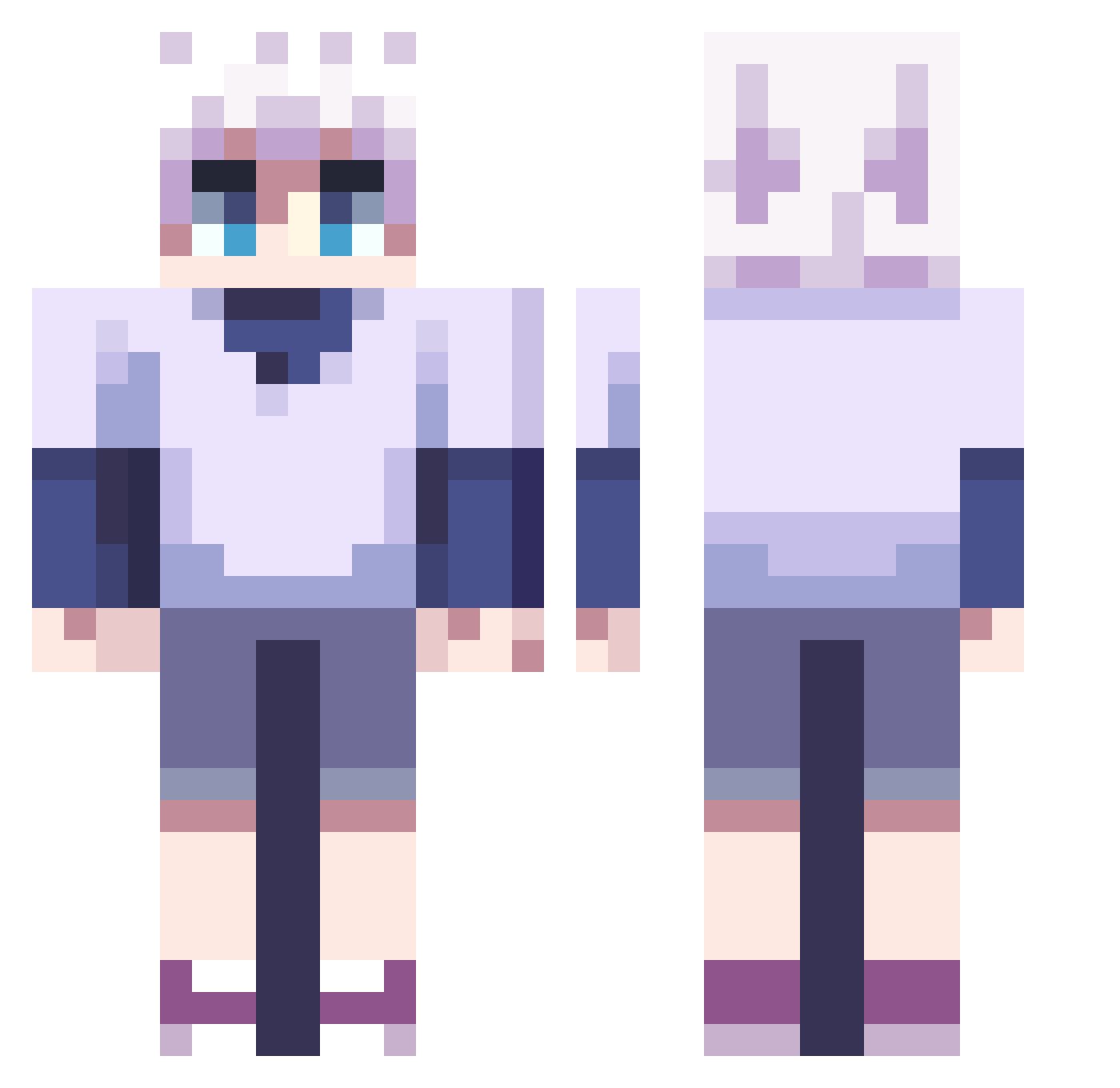 Benjohiggins Minecraft skin, front and back view