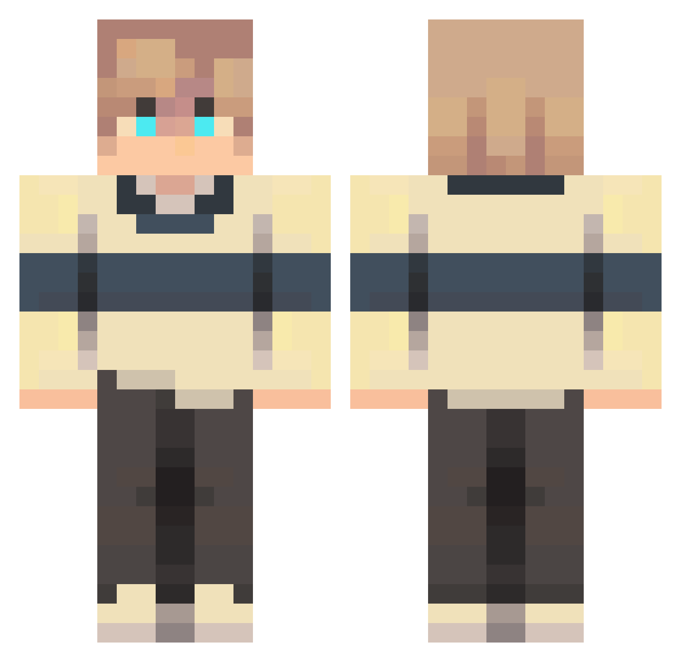 LolloLego Minecraft skin, front and back view