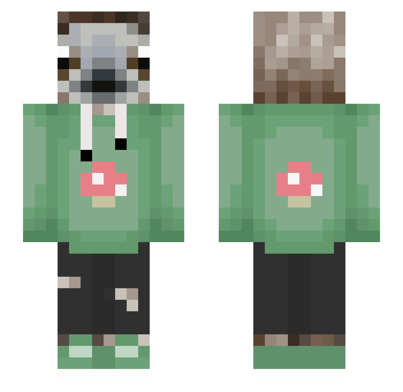 verwxschen Minecraft skin, front and back view