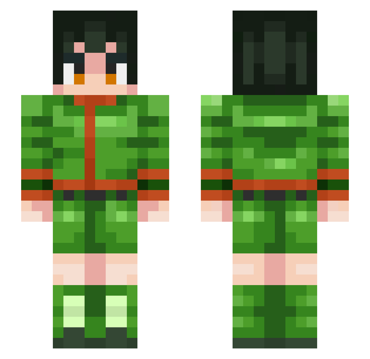 Nikodsdd Minecraft skin, front and back view