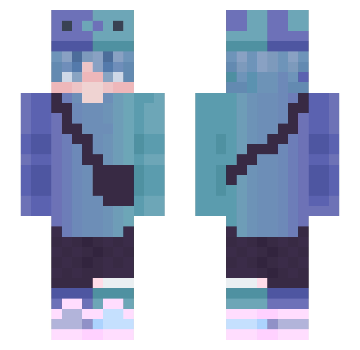 Mingming0619 Minecraft skin, front and back view