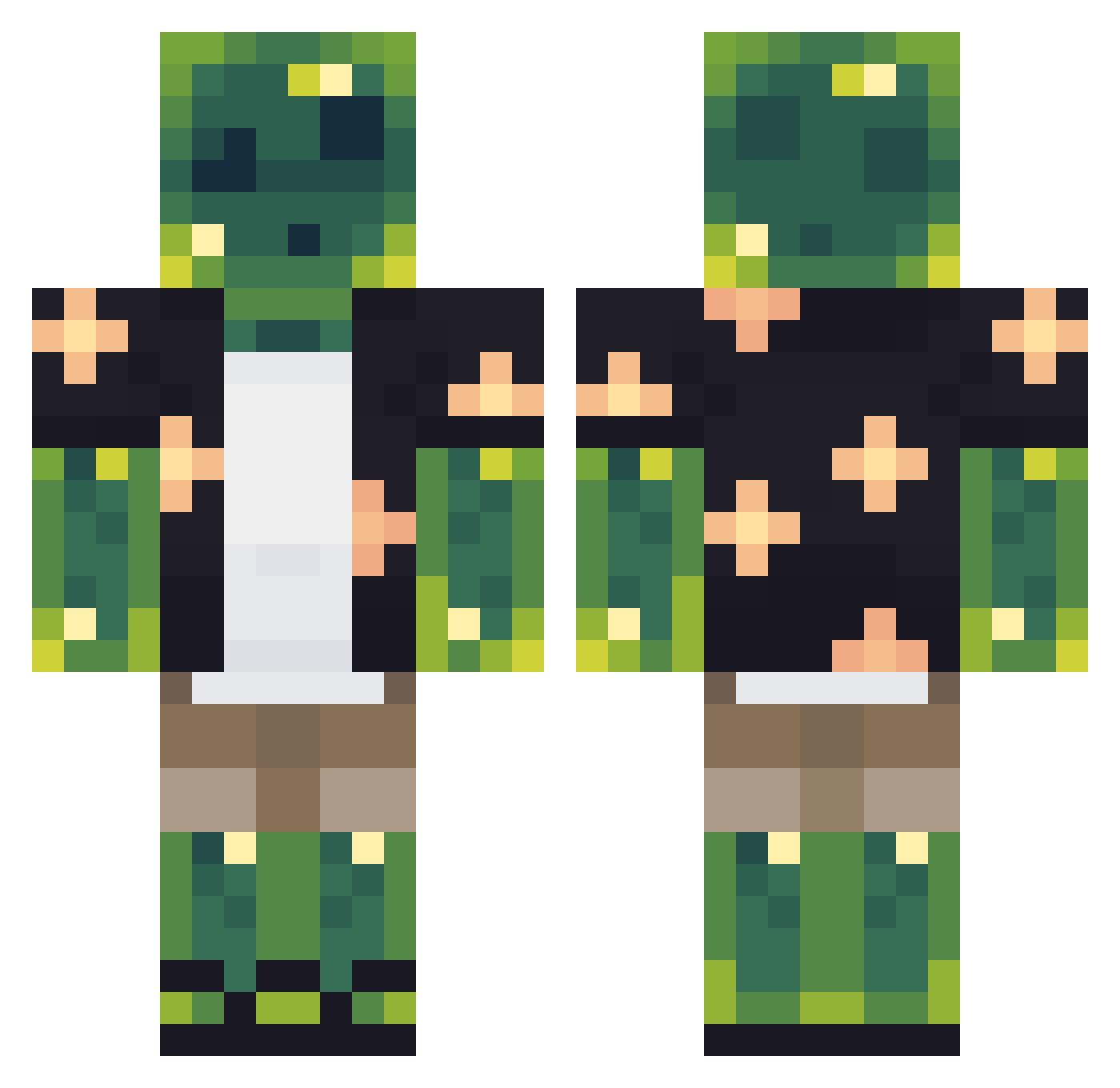 xQAlex Minecraft skin, front and back view