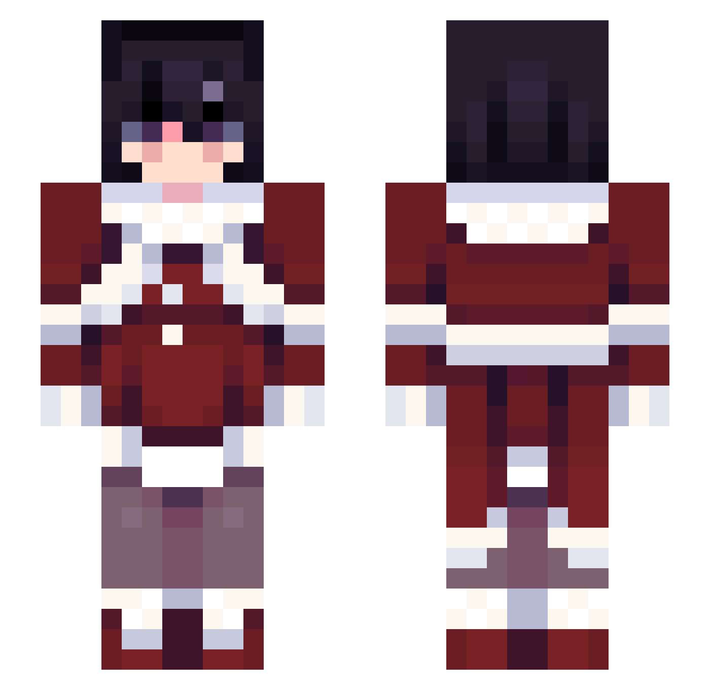 hypedBiel Minecraft skin, front and back view