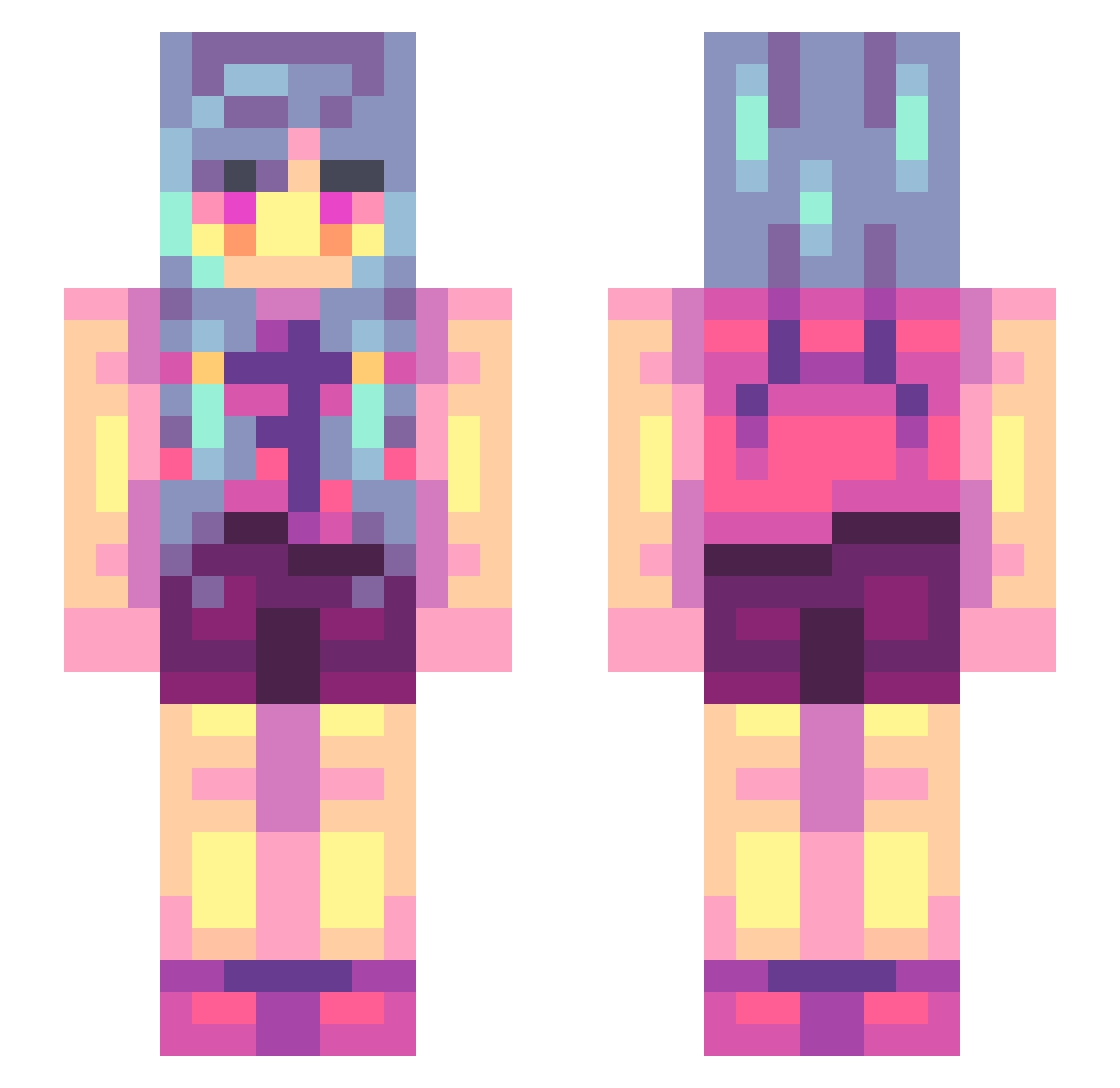Fractal8642 Minecraft skin, front and back view