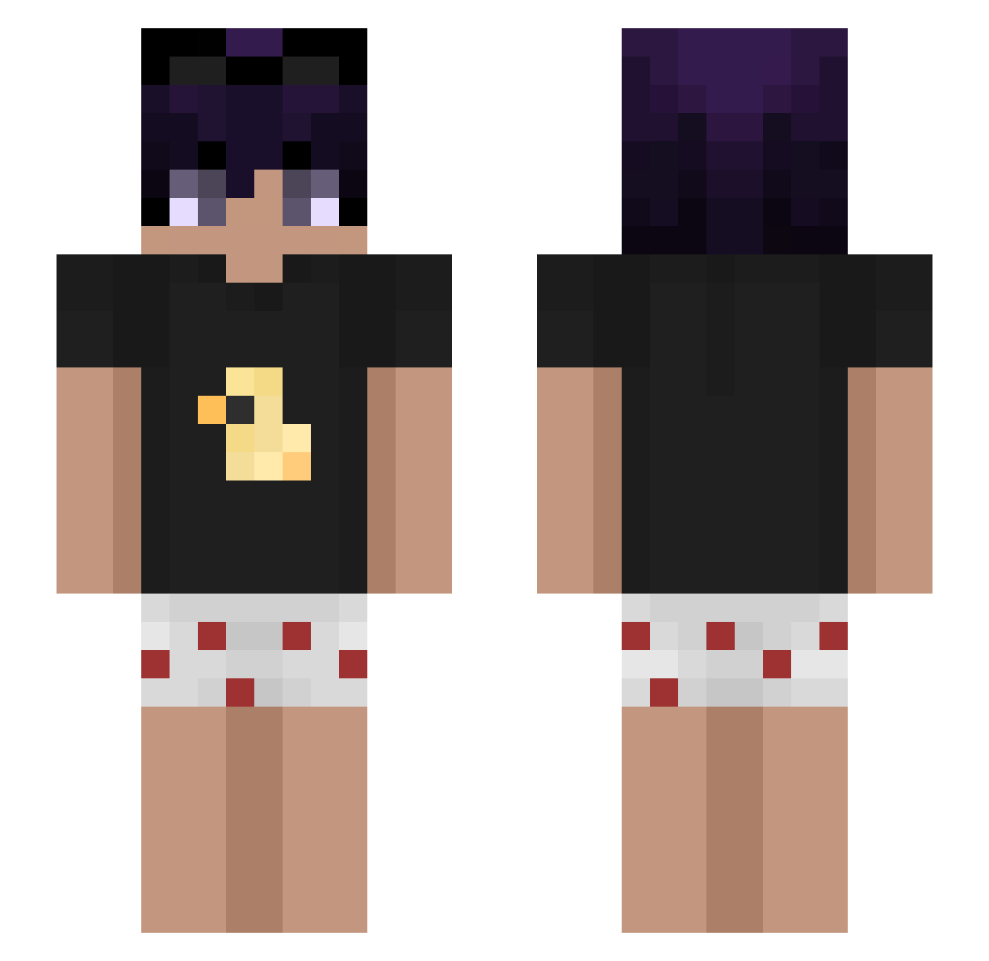 hwmorroides Minecraft skin, front and back view